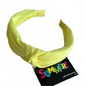 (NWT) Summer Top Knot Headband Color:Neon Yellow 
Size:One Size
